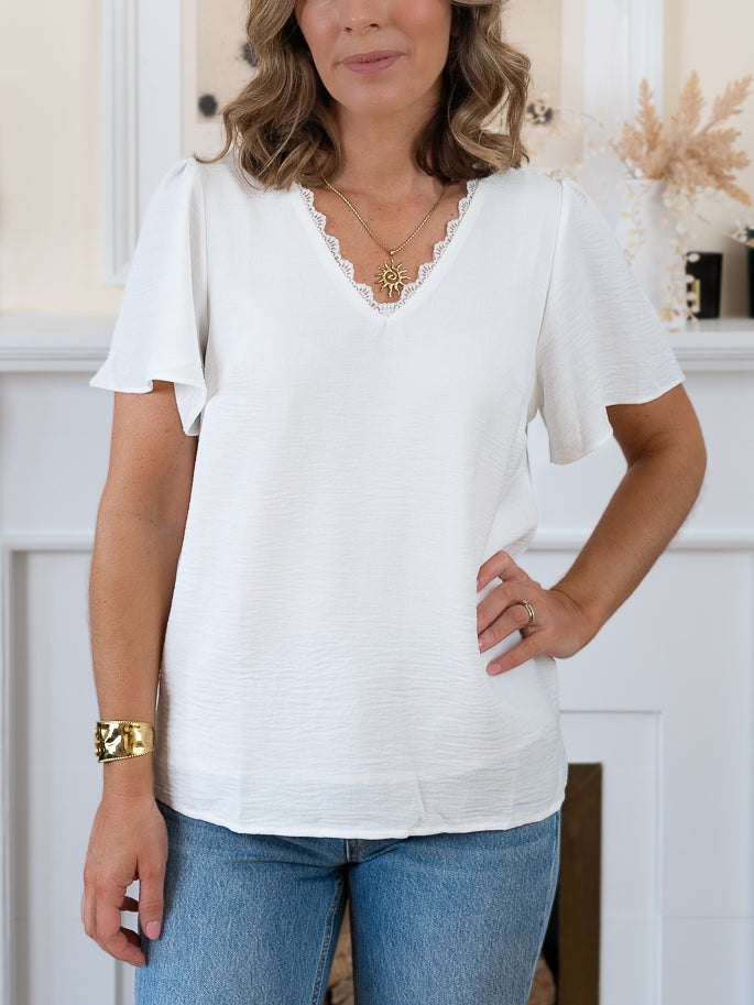 White Cleo Top
