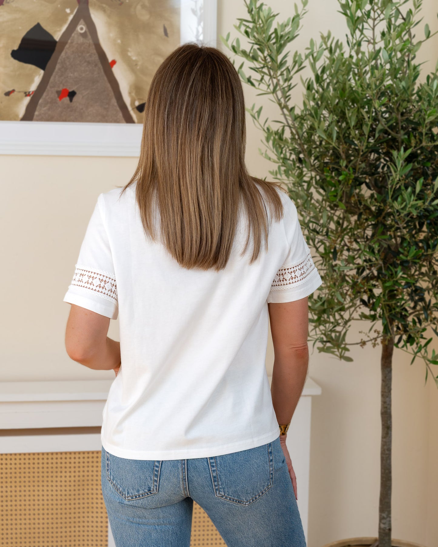 White Elora Lace Tee