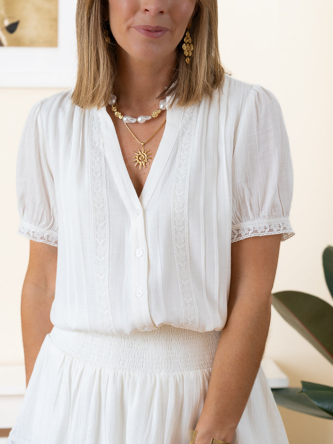 White Girona Blouse