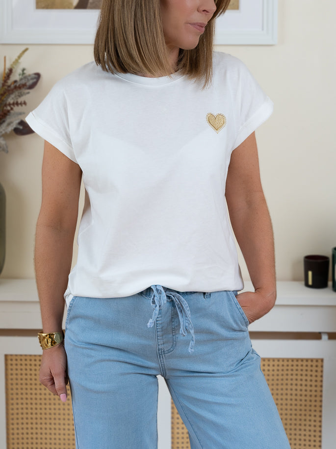 White Gold Heart Tshirt