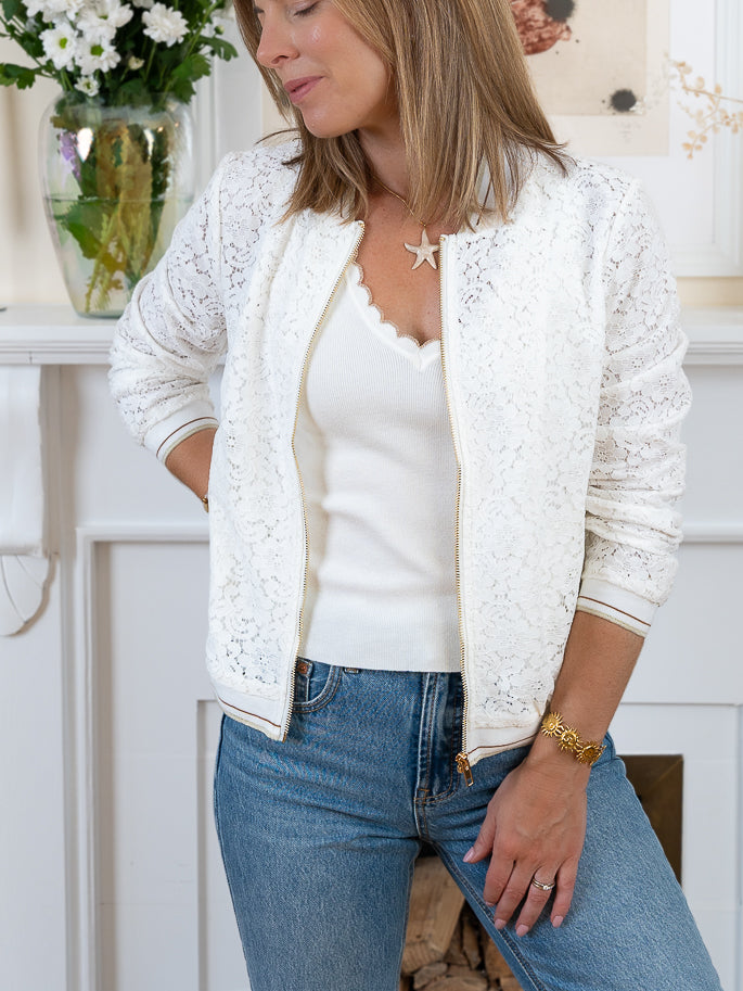 White Greece Bomber Jacket