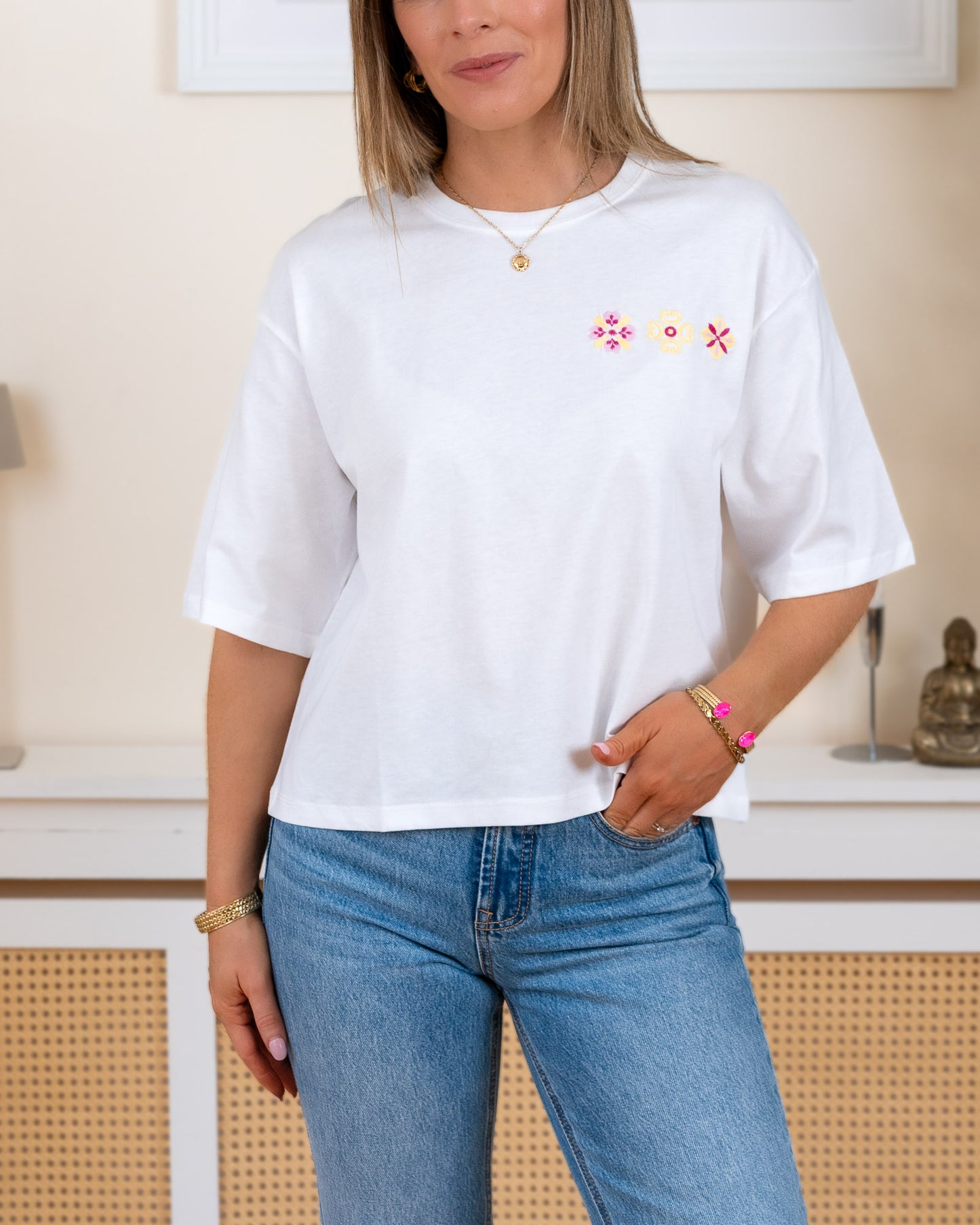 White Marbella Tee