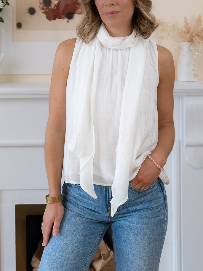 White Sandra Top