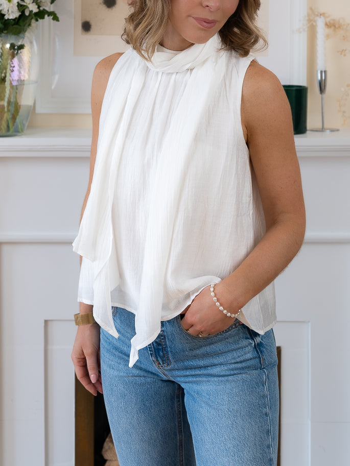 White Sandra Top