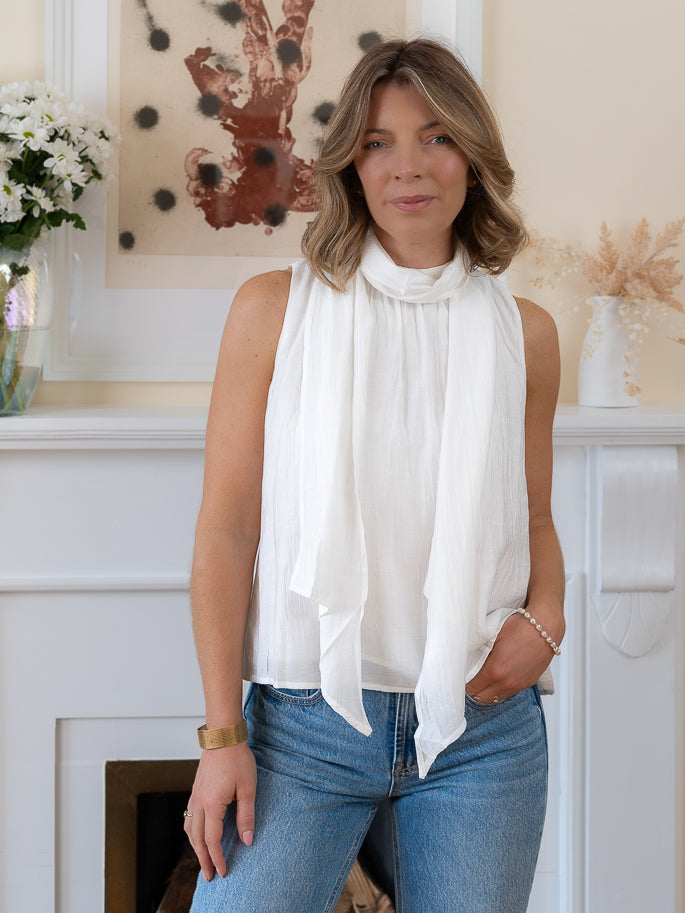 White Sandra Top