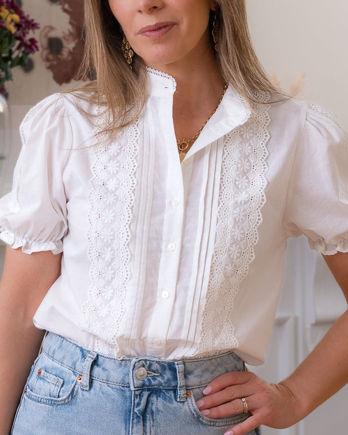 White Camille Blouse