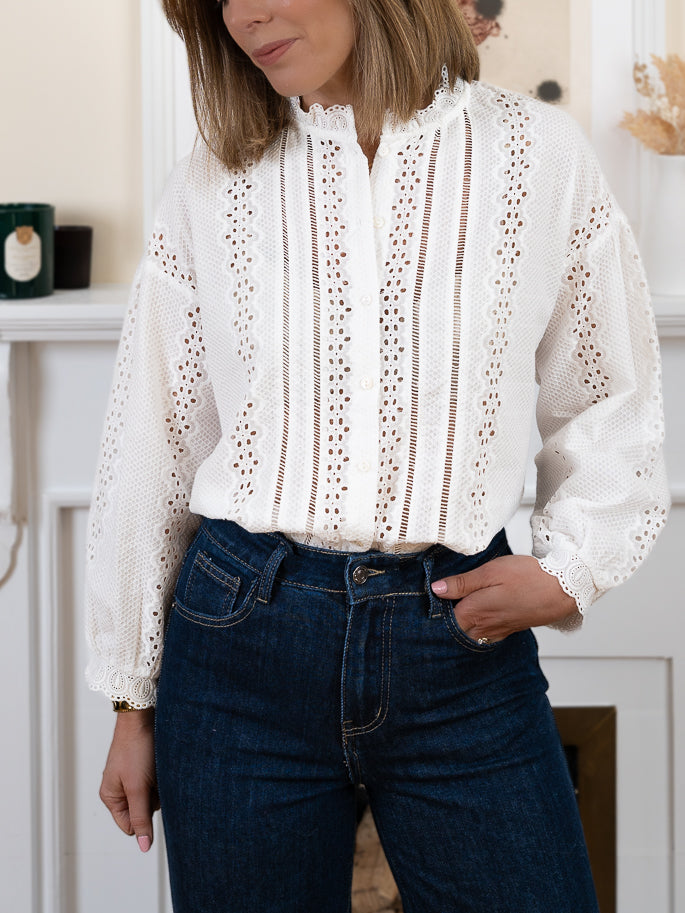 White Celine Blouse