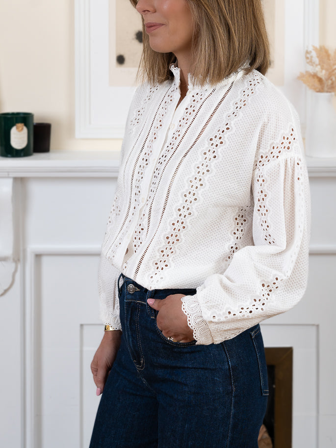 White Celine Blouse