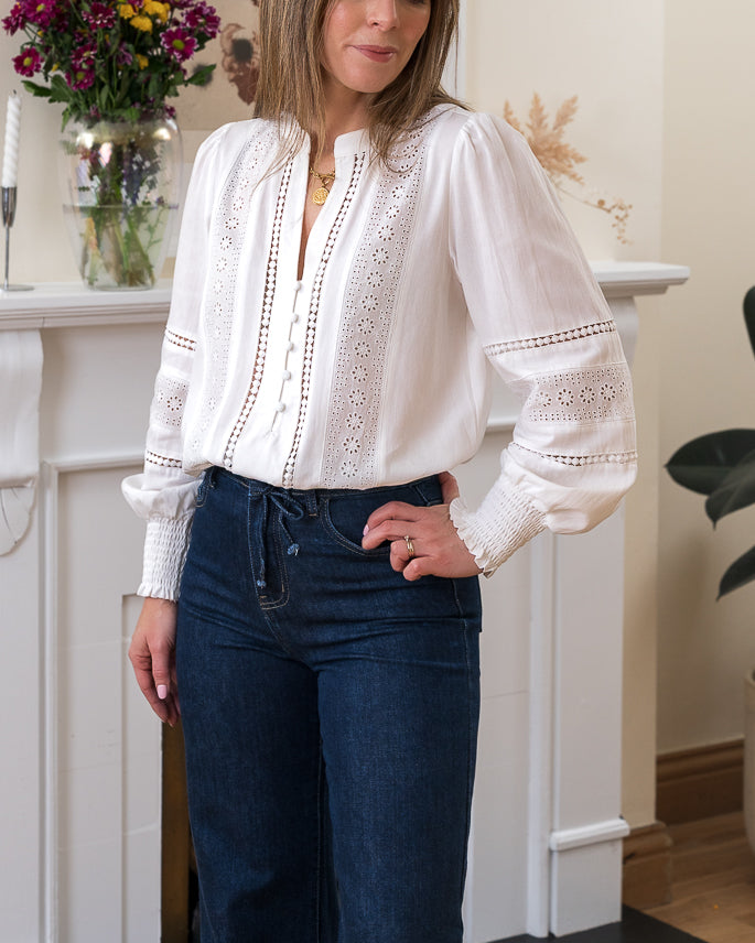 White Flavie Blouse