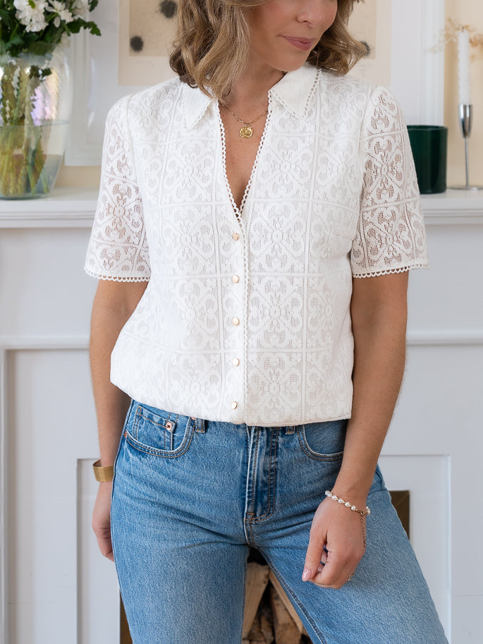 White Julie Blouse