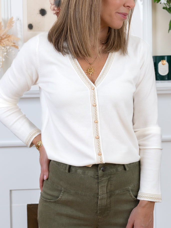 White Marie Cardi
