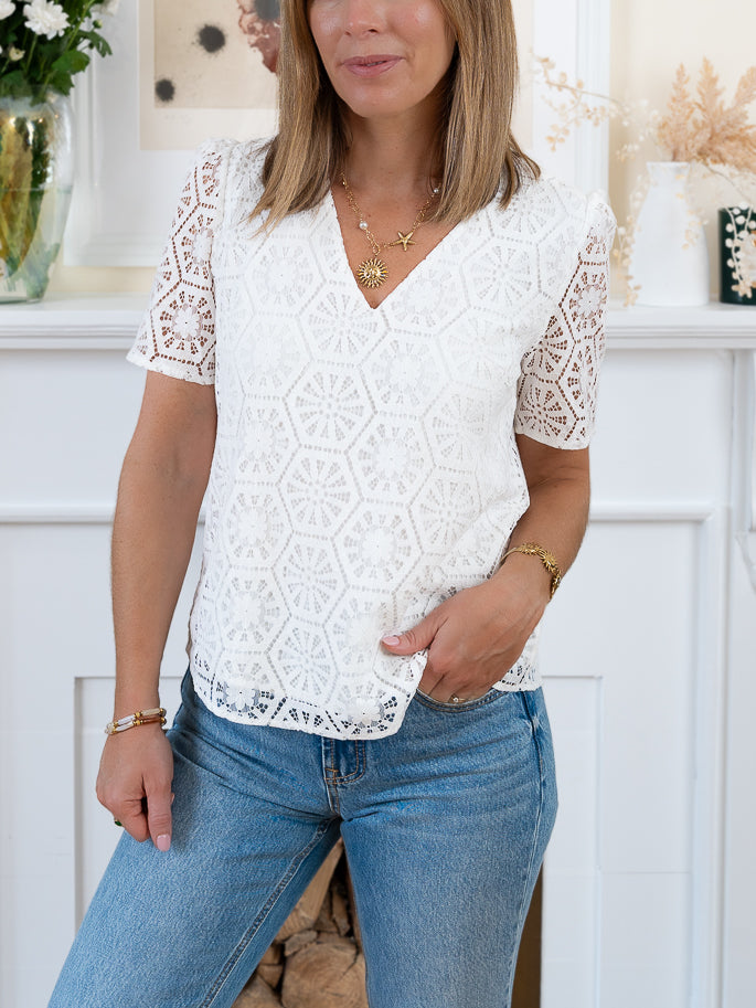 White lindsey Top