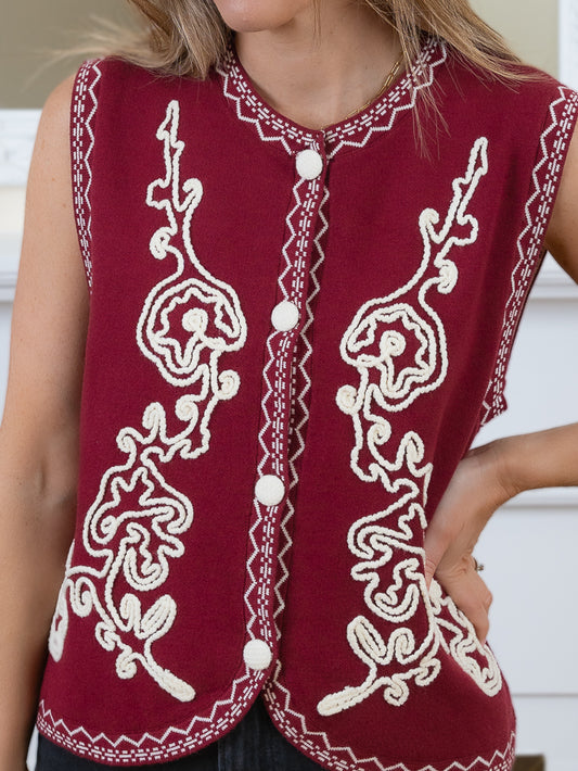 Wine Scarlett Vest