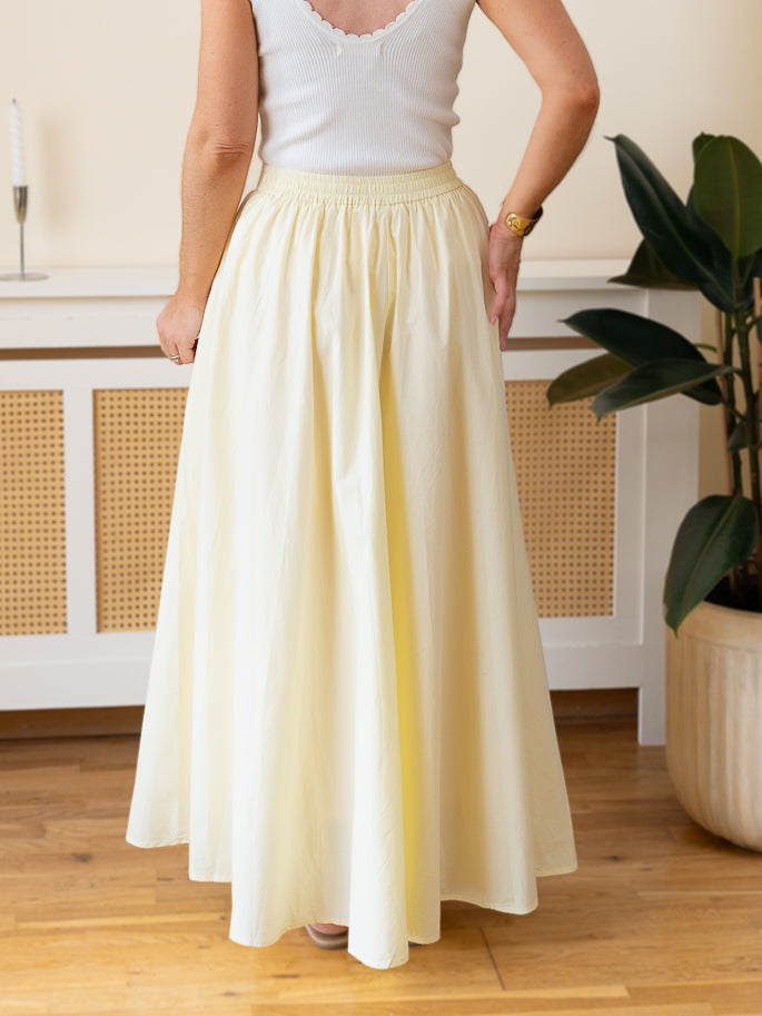 Lemon Poplin Maxi Skirt