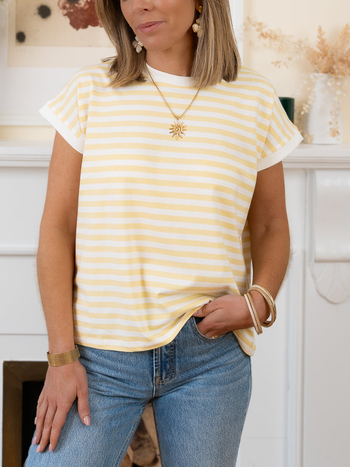 Yellow striped Tee