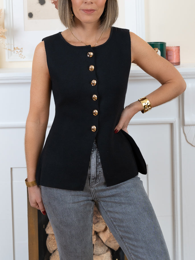Black Caxie Waistcoat