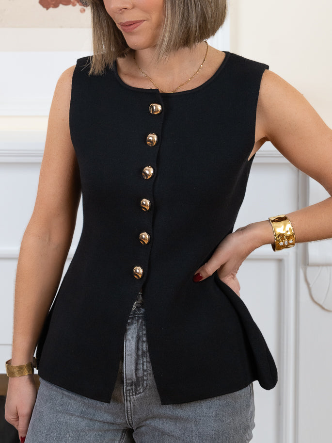 Black Caxie Waistcoat