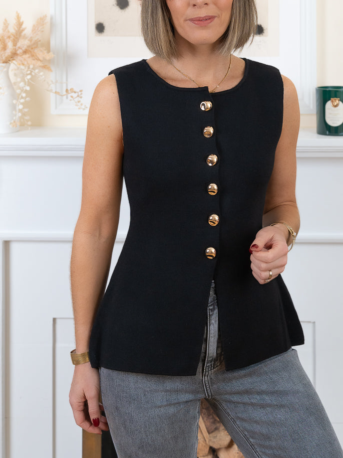 Black Caxie Waistcoat
