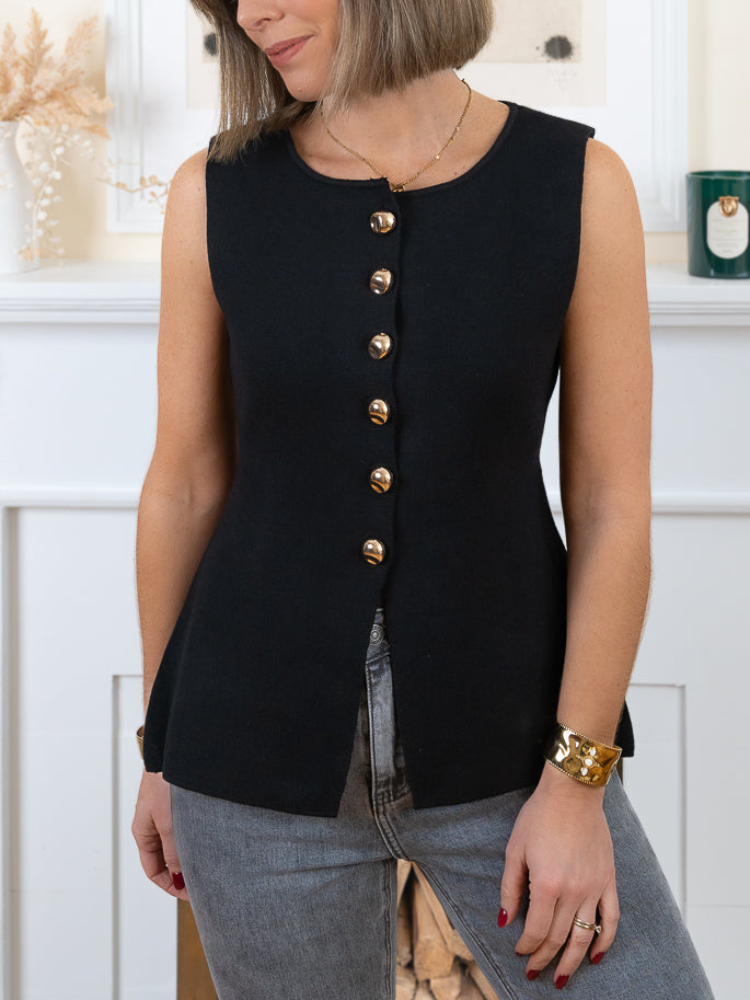 Black Caxie Waistcoat