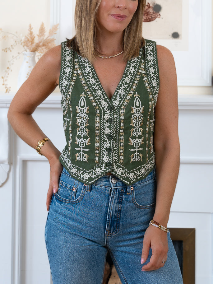 khaki Noah Waistcoat