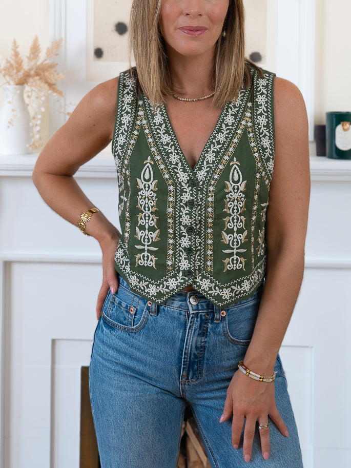 khaki Noah Waistcoat