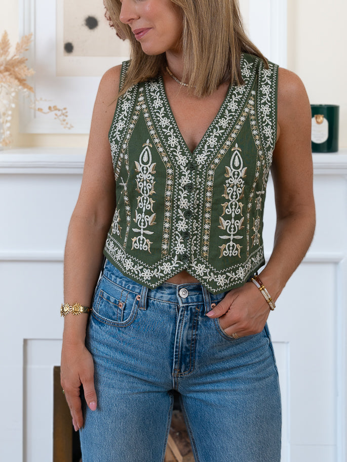 khaki Noah Waistcoat