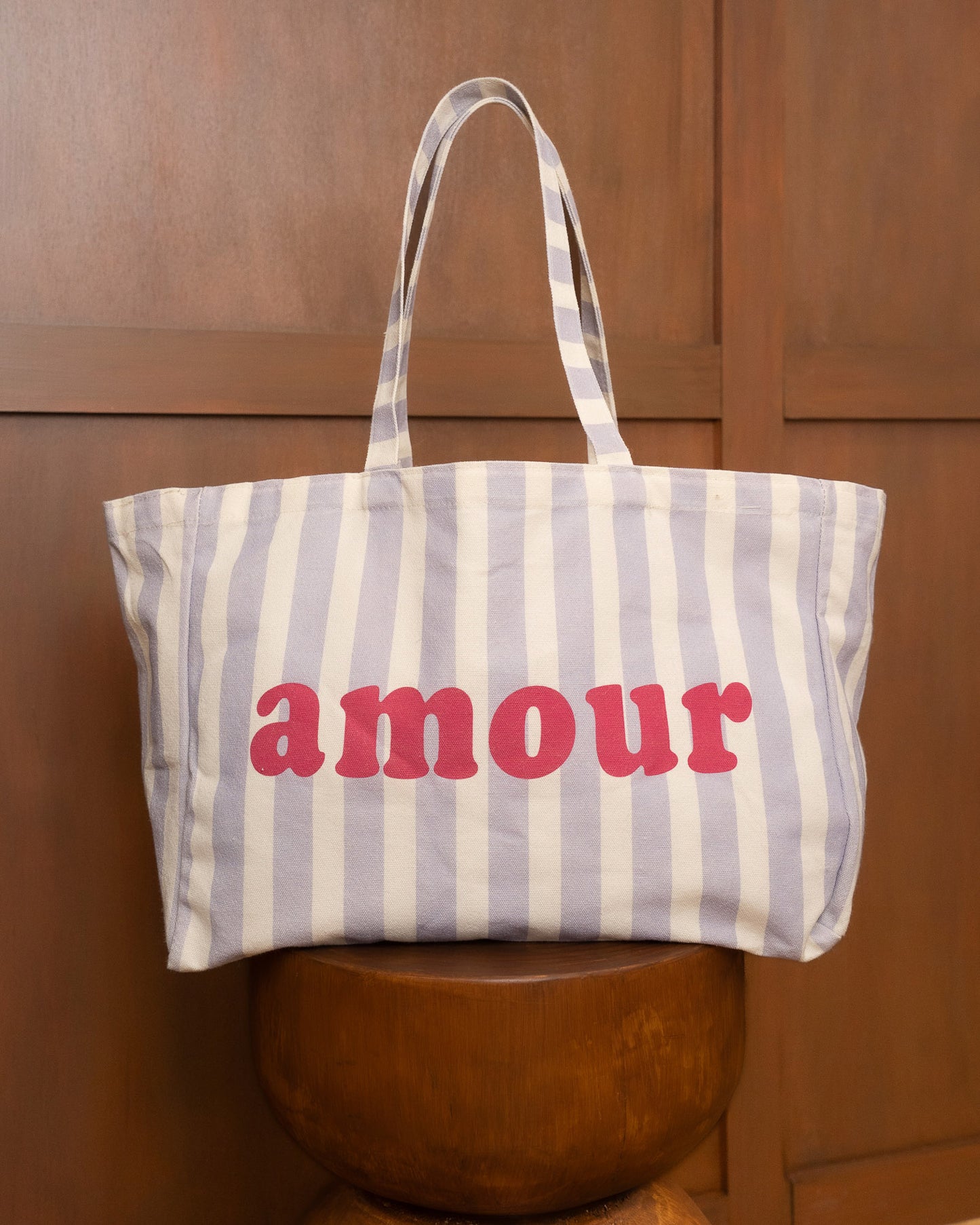 Amour Tote – Lilac Stripes