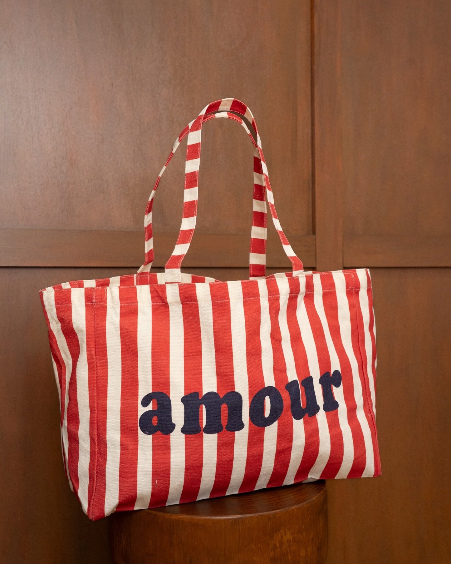 Amour Tote – Red Stripes