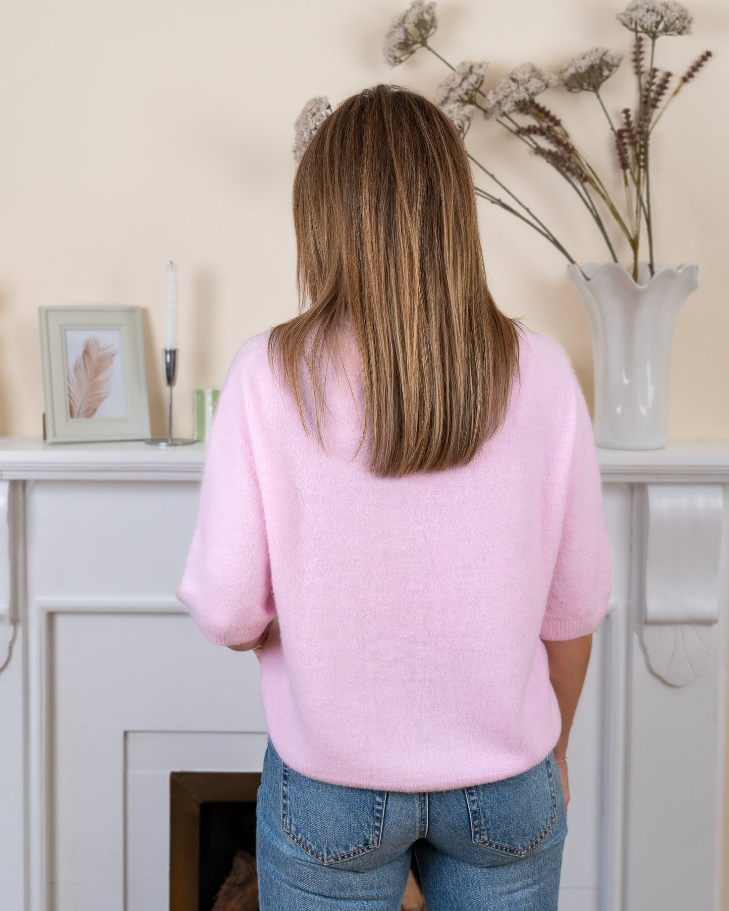 Baby Pink Eliot Angora Cardigan