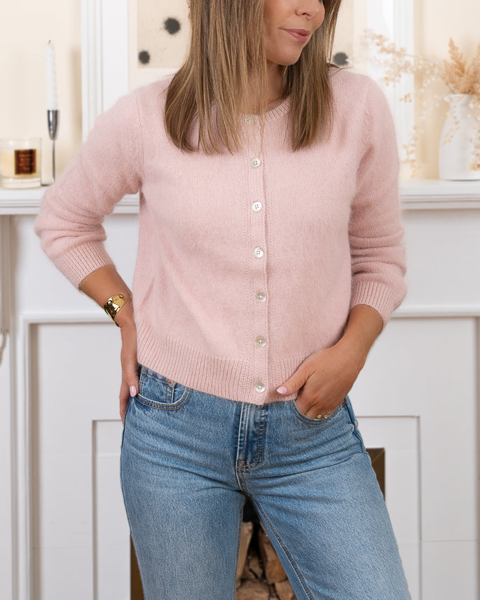 Baby Pink Martina Angora cardigan