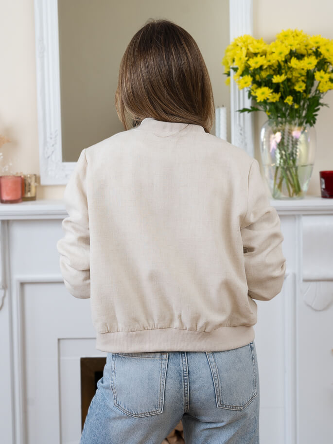 Beige Ellis Bomber Jacket