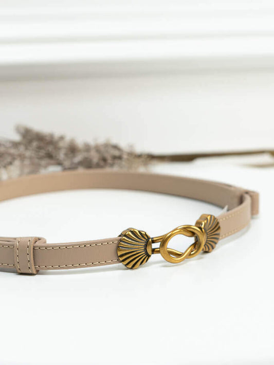 Beige shelly adjustable belt