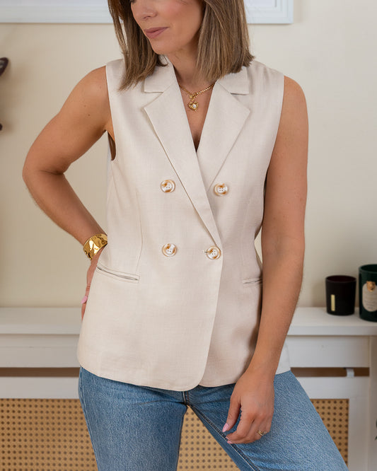 Beige Ivy Waistcoat