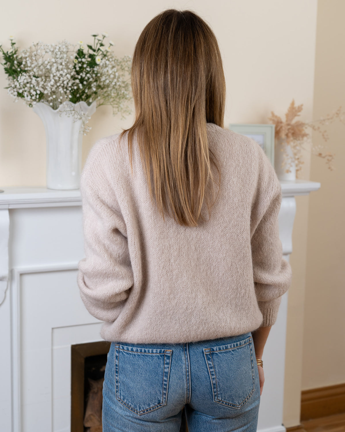 Beige Joan Alpaca Cardigan