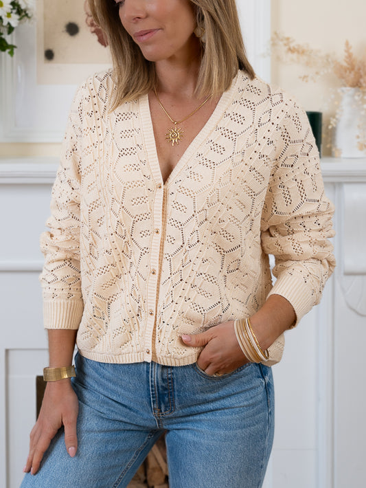 Beige Melina Cardigan