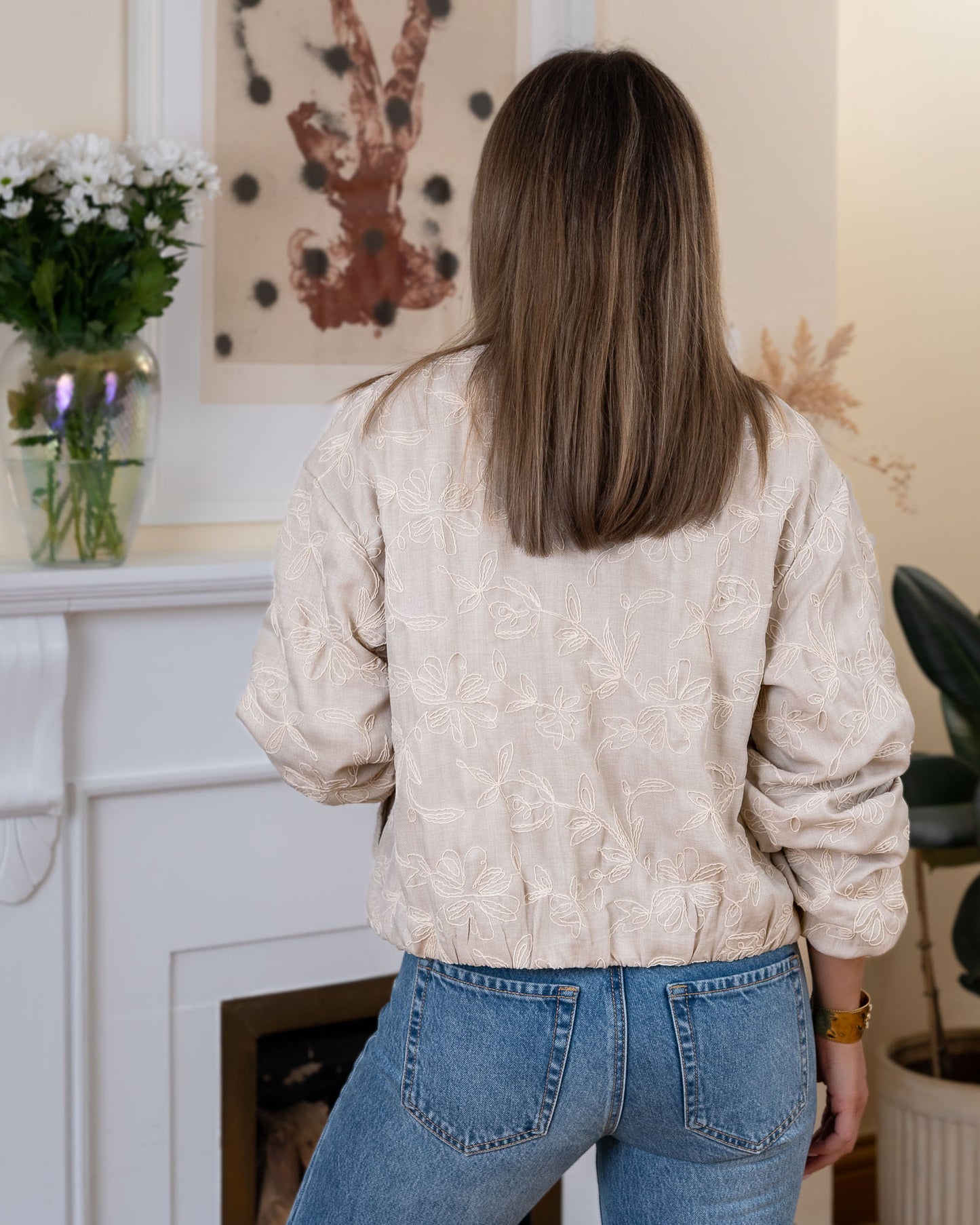 Beige Milan Bomber Jacket