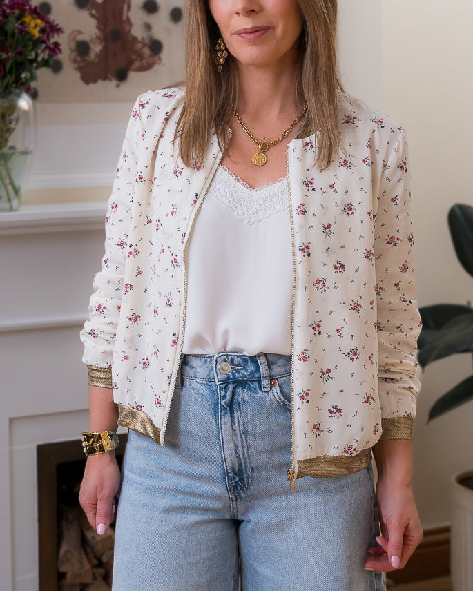 Beige Oregon bomber jacket