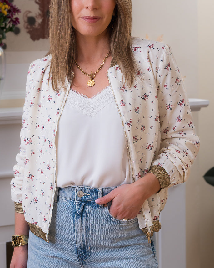 Beige Oregon bomber jacket