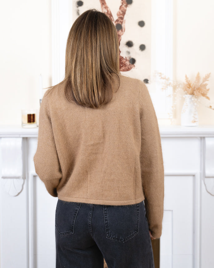 Beige Zoey Angora cardigan