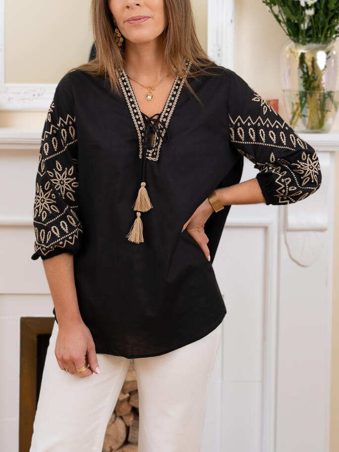 Black Louisa Blouse