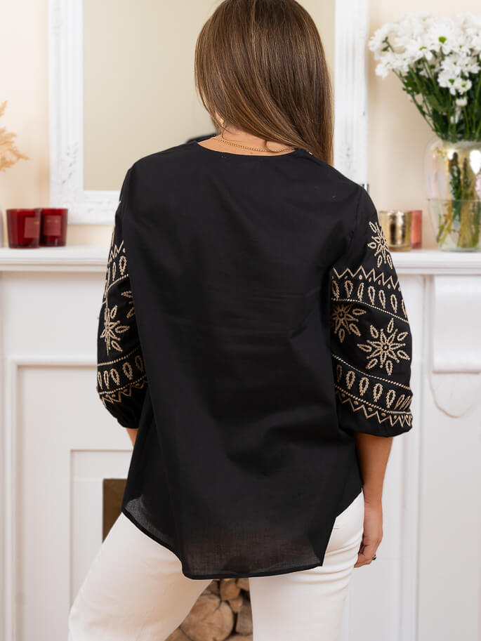 Black Louisa Blouse