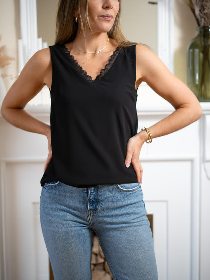 Black scalloped top