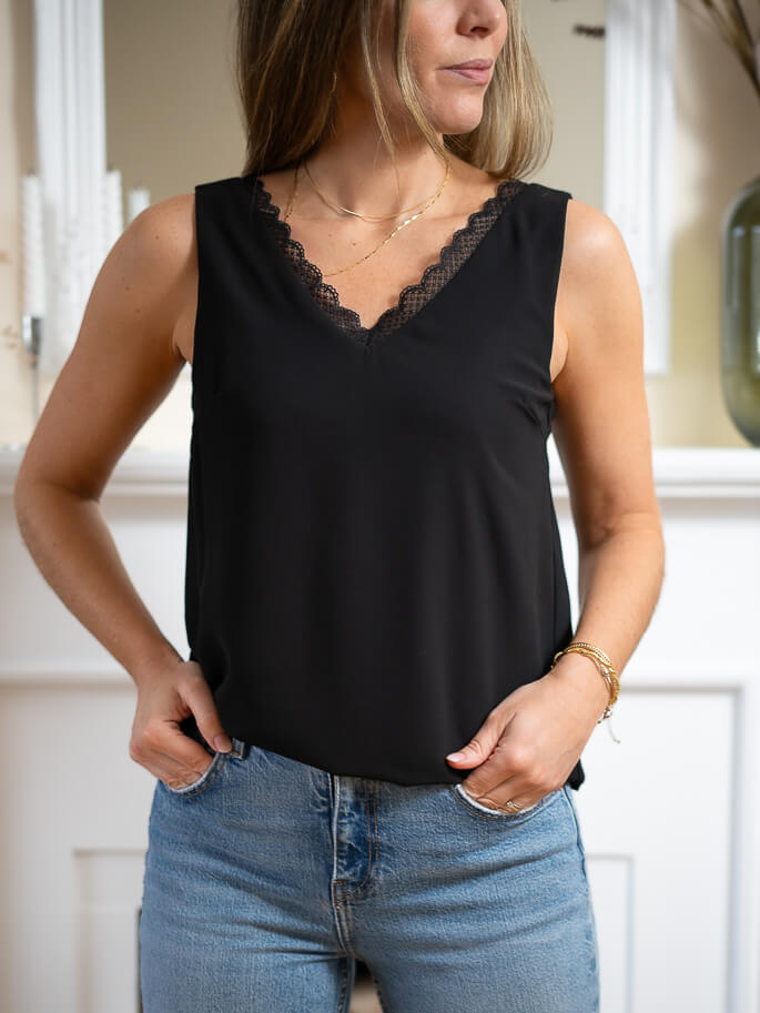 Black scalloped top