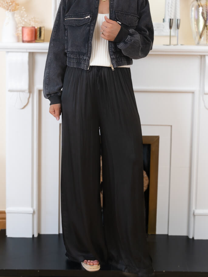 Black Silky Trousers