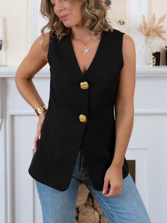 Black Aurore Waistcoat