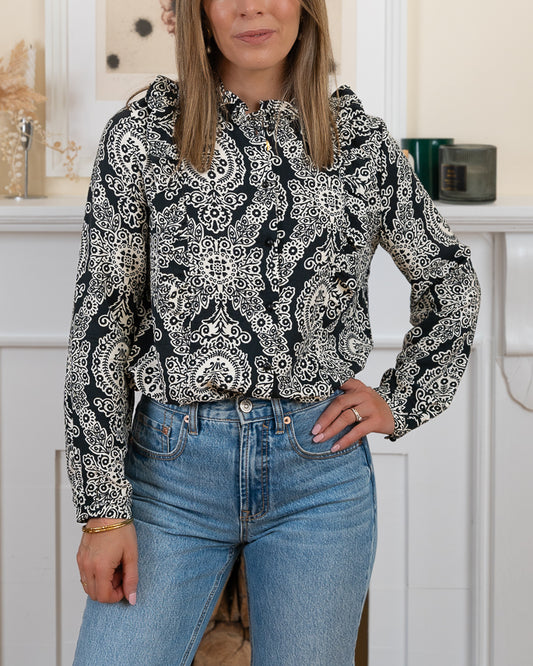 Black Isabel Blouse