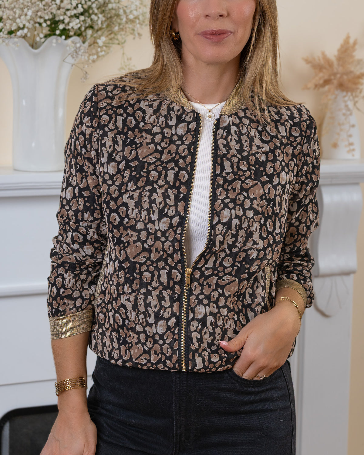 Black Prague Bomber Jacket