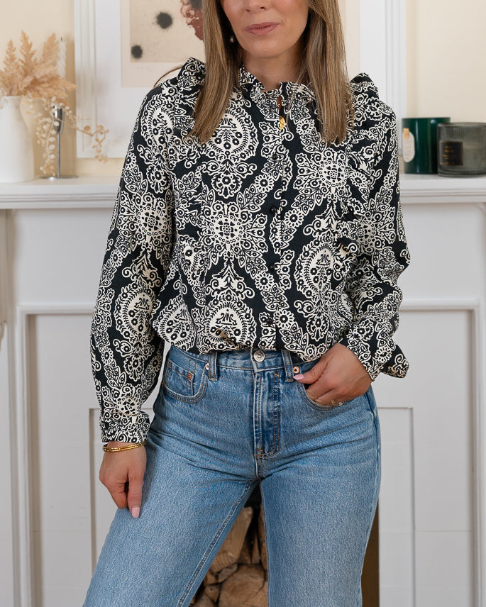 Black Isabel Blouse