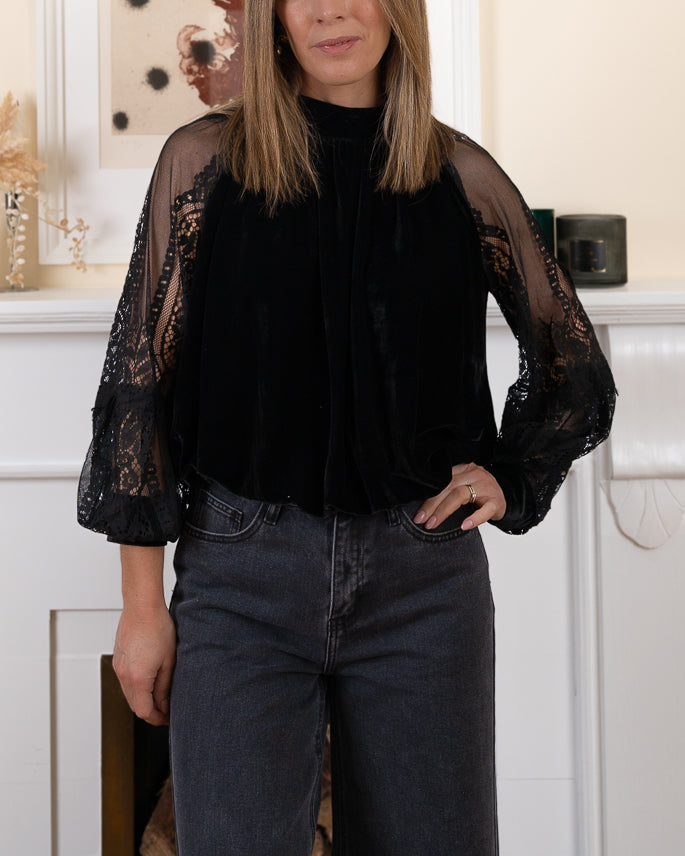 Black velvet Simon top