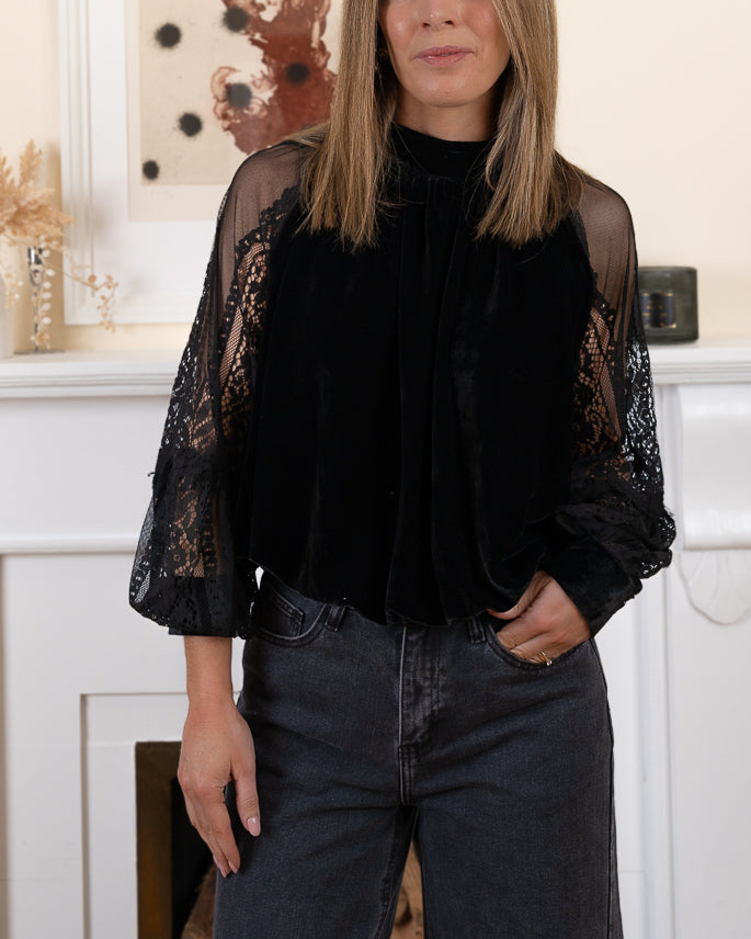 Black velvet Simon top